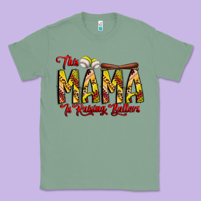 This Mama Is Raising Ballers Softball And Baseball Classic Tee Designed By Cowhidedigitalart