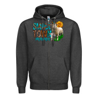 Charcoal Heather Small Town Mama With Sheeps Zipper Hoodie - BundleAndBundleShop