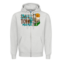 Dove Grey Small Town Mama With Sheeps Zipper Hoodie - BundleAndBundleShop