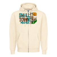 Sandshell Small Town Mama With Sheeps Zipper Hoodie - BundleAndBundleShop