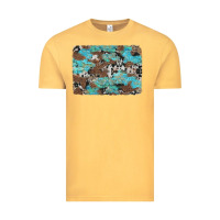 Vintage Mustard western cowhide and leopard with turquoise background Vintage Tee - Artiststas