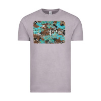 Vintage Zinc western cowhide and leopard with turquoise background Vintage Tee - Artiststas