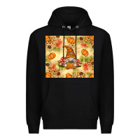 Black Fall Pumpkins and Gnome with Leopard Premium Hoodie - texasbilliewilder