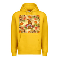 Lemon Fall Pumpkins and Gnome with Leopard Premium Hoodie - texasbilliewilder