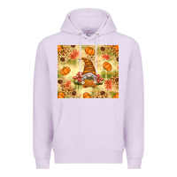 Lilac Fall Pumpkins and Gnome with Leopard Premium Hoodie - texasbilliewilder