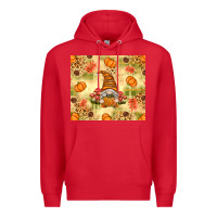 Red Fall Pumpkins and Gnome with Leopard Premium Hoodie - texasbilliewilder