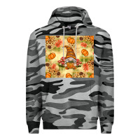 Slate Camo Fall Pumpkins and Gnome with Leopard Premium Hoodie - texasbilliewilder