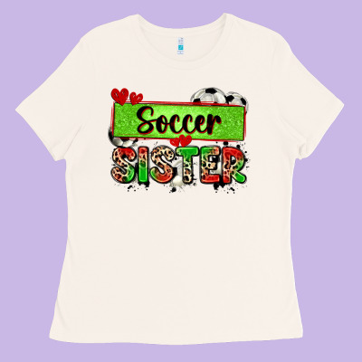 Soccer Sister With Leopard Ladies Tee Designed By Zillion Design Studio