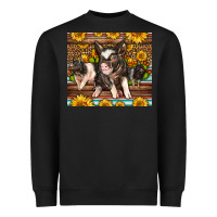 Black Western Cute Hampshire Pigs Heavyweight Sweatshirt - LillyAllenDesigns