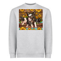 Heather Grey Western Cute Hampshire Pigs Heavyweight Sweatshirt - LillyAllenDesigns