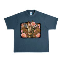 Midnight Navy Western Floral Giraffe Urban Heavy Tee - LillyAllenDesigns