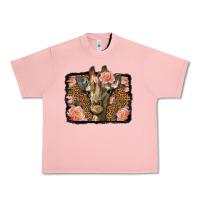 Salmon Western Floral Giraffe Urban Heavy Tee - LillyAllenDesigns