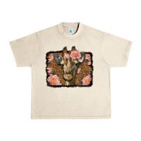 Sandshell Western Floral Giraffe Urban Heavy Tee - LillyAllenDesigns
