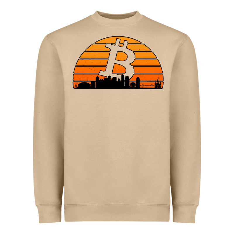 Bitcoin New Orleans Retro Sunset Heavyweight Sweatshirt by Jasminsmagicworld | Teevron