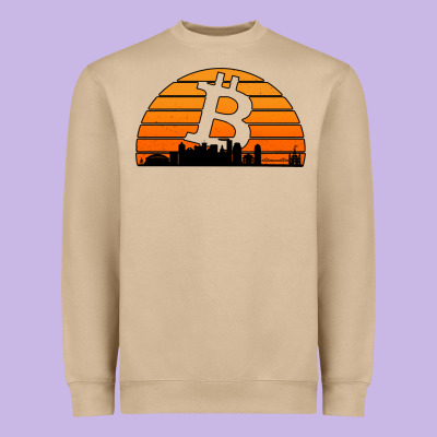 Bitcoin New Orleans Retro Sunset Heavyweight Sweatshirt Designed By Jasminsmagicworld