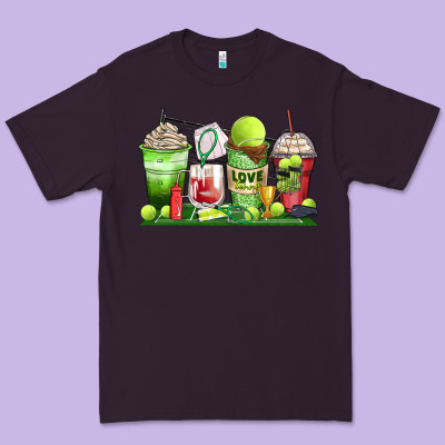 Tennis Coffee Cups Premium Tee Designed By Zillion Design Studio