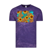 Cloud Purple sunflower turquoise and  leather background Vintage Tee - Artiststas
