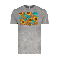 Cloud Rock sunflower turquoise and  leather background Vintage Tee - Artiststas