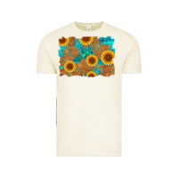 Vintage Arctic sunflower turquoise and  leather background Vintage Tee - Artiststas