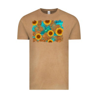 Vintage Camel sunflower turquoise and  leather background Vintage Tee - Artiststas