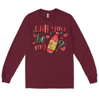 Burgundy will you be my Long Sleeve Tee - MaliasSmallBusiness