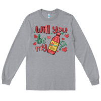 Heather Grey will you be my Long Sleeve Tee - MaliasSmallBusiness