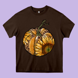 Sunflower Pumpkin Heavy Core Tee Designed By Ranaportraitstore