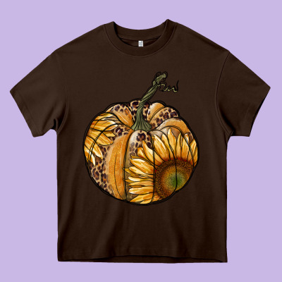 Sunflower Pumpkin Heavy Core Tee Designed By Ranaportraitstore