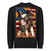 Black Western American Pig Heavyweight Sweatshirt - LillyAllenDesigns