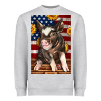 Heather Grey Western American Pig Heavyweight Sweatshirt - LillyAllenDesigns