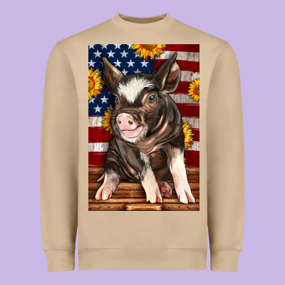 Western American Pig Heavyweight Sweatshirt Designed By Lillyallendesigns