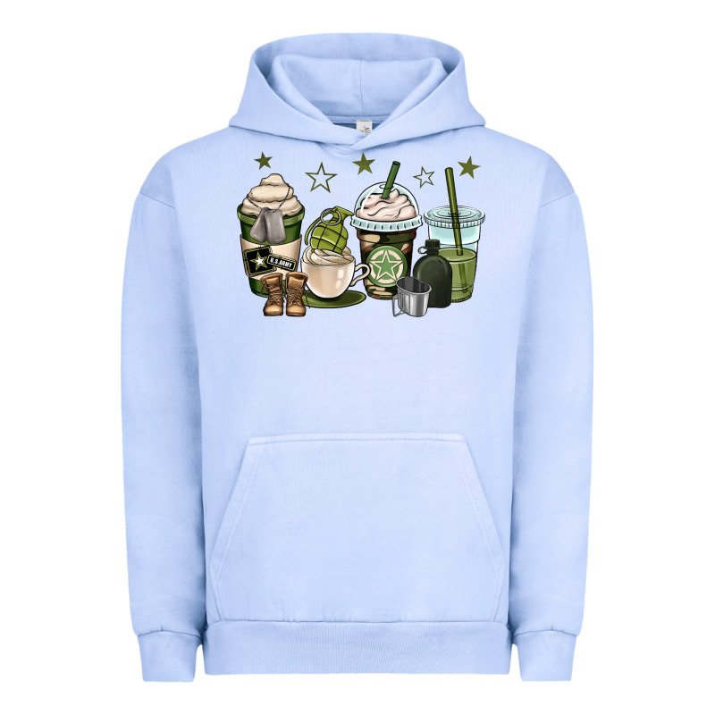 Us Army Coffee Cups Urban Hoodie by OliviaCreatesArt | Teevron