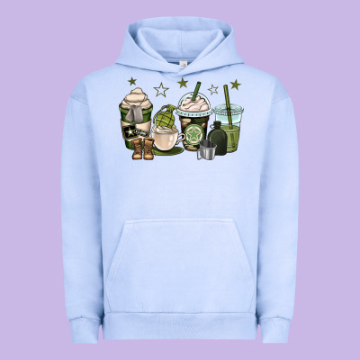 Us Army Coffee Cups Urban Hoodie Designed By Oliviacreatesart