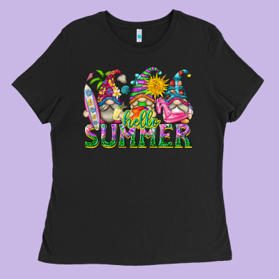 Hello Summer Gnome Ladies Tee Designed By Texasbilliewilder