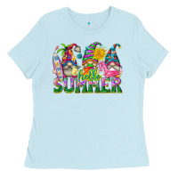 Baby Blue hello summer gnome Ladies Tee - texasbilliewilder