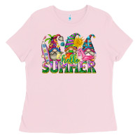 Bubblegum Pink hello summer gnome Ladies Tee - texasbilliewilder