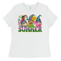 White hello summer gnome Ladies Tee - texasbilliewilder