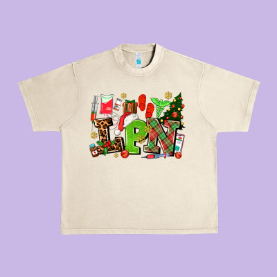 Lpn Christmas Nurse With Urban Heavy Tee Designed By Adodesignshop