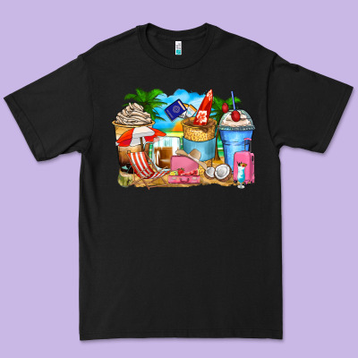 Travel Coffee Cups Premium Tee Designed By Zillion Design Studio