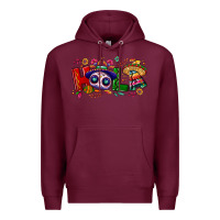 Burgundy Hola Cinco De Mayo Premium Hoodie - NancyCooperArtShop