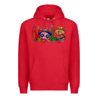 Red Hola Cinco De Mayo Premium Hoodie - NancyCooperArtShop