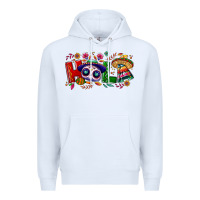 White Hola Cinco De Mayo Premium Hoodie - NancyCooperArtShop