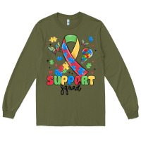 Army Green support squad autism Long Sleeve Tee - MaliasSmallBusiness