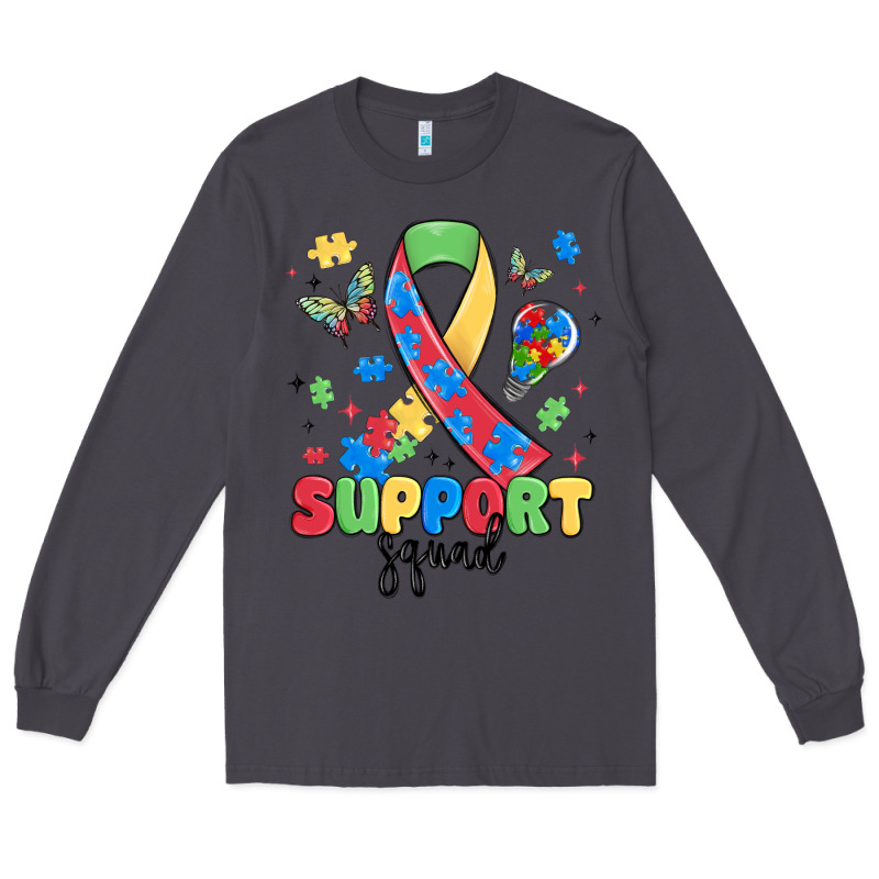 Support Squad Autism Long Sleeve Tee by MaliasSmallBusiness | Teevron