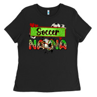 Black soccer nana with leopard Ladies Tee - Zillion Design Studio