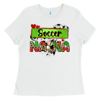 White soccer nana with leopard Ladies Tee - Zillion Design Studio