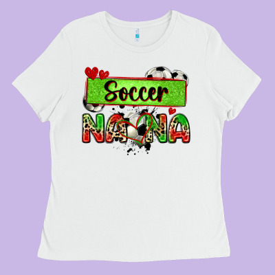 Soccer Nana With Leopard Ladies Tee Designed By Zillion Design Studio