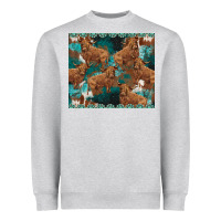 Heather Grey turquoises gemstones cowhide highlands cow Heavyweight Sweatshirt - BarkalooDesign