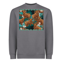Storm turquoises gemstones cowhide highlands cow Heavyweight Sweatshirt - BarkalooDesign
