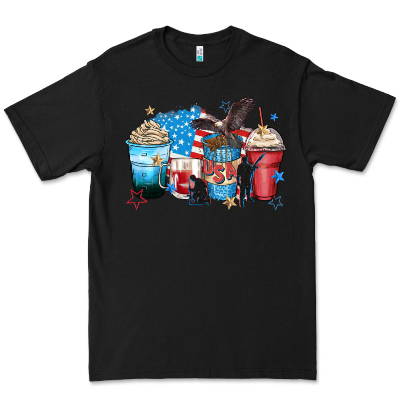 Usa Coffee Cups Premium Tee by Zillion Design Studio | Teevron
